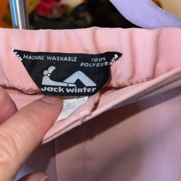Jack Winter Vintage Womens Two Piece Set Jacket Pants Suit Size Medium Pink - Picture 5 of 12